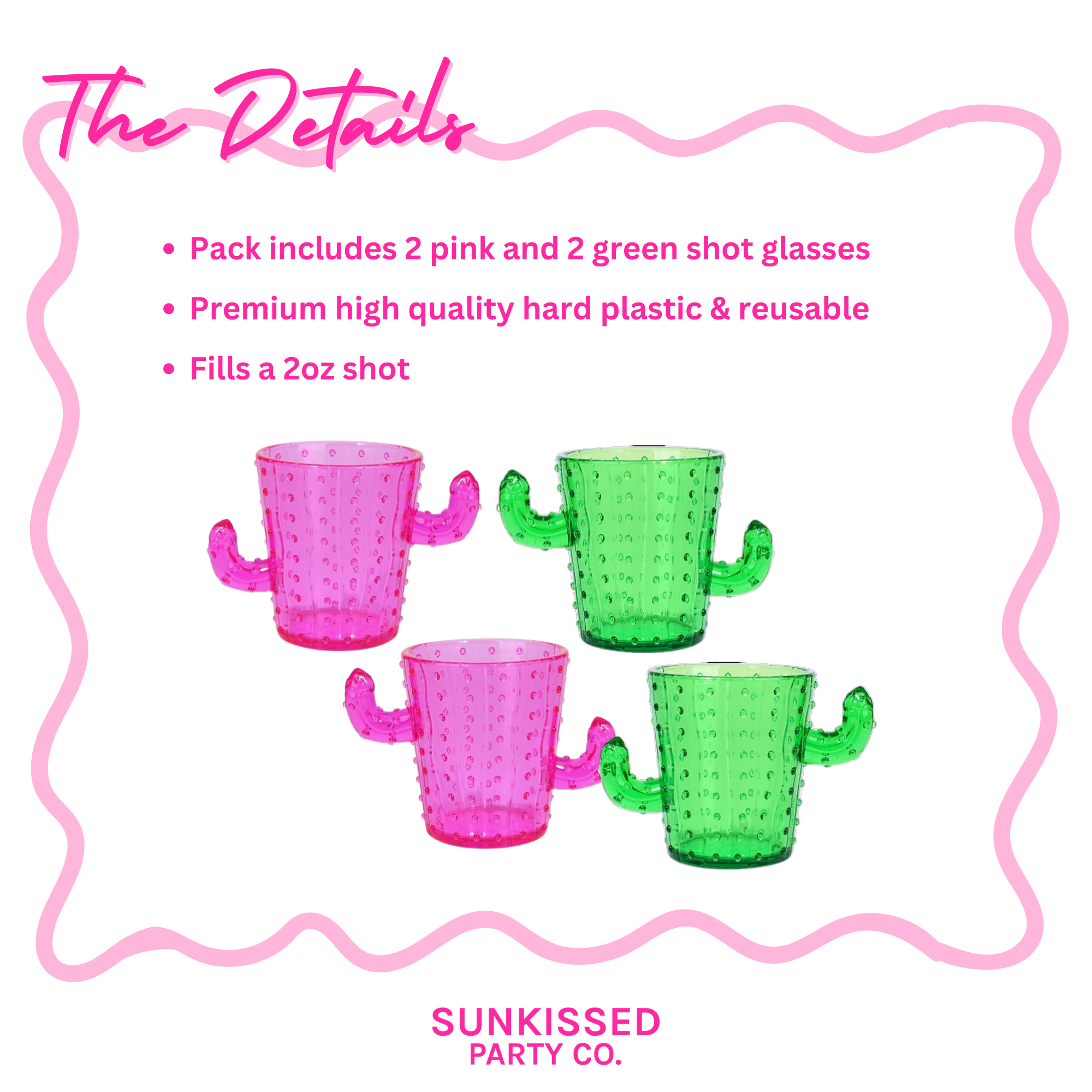 4-Pack Cactus Shot Glasses