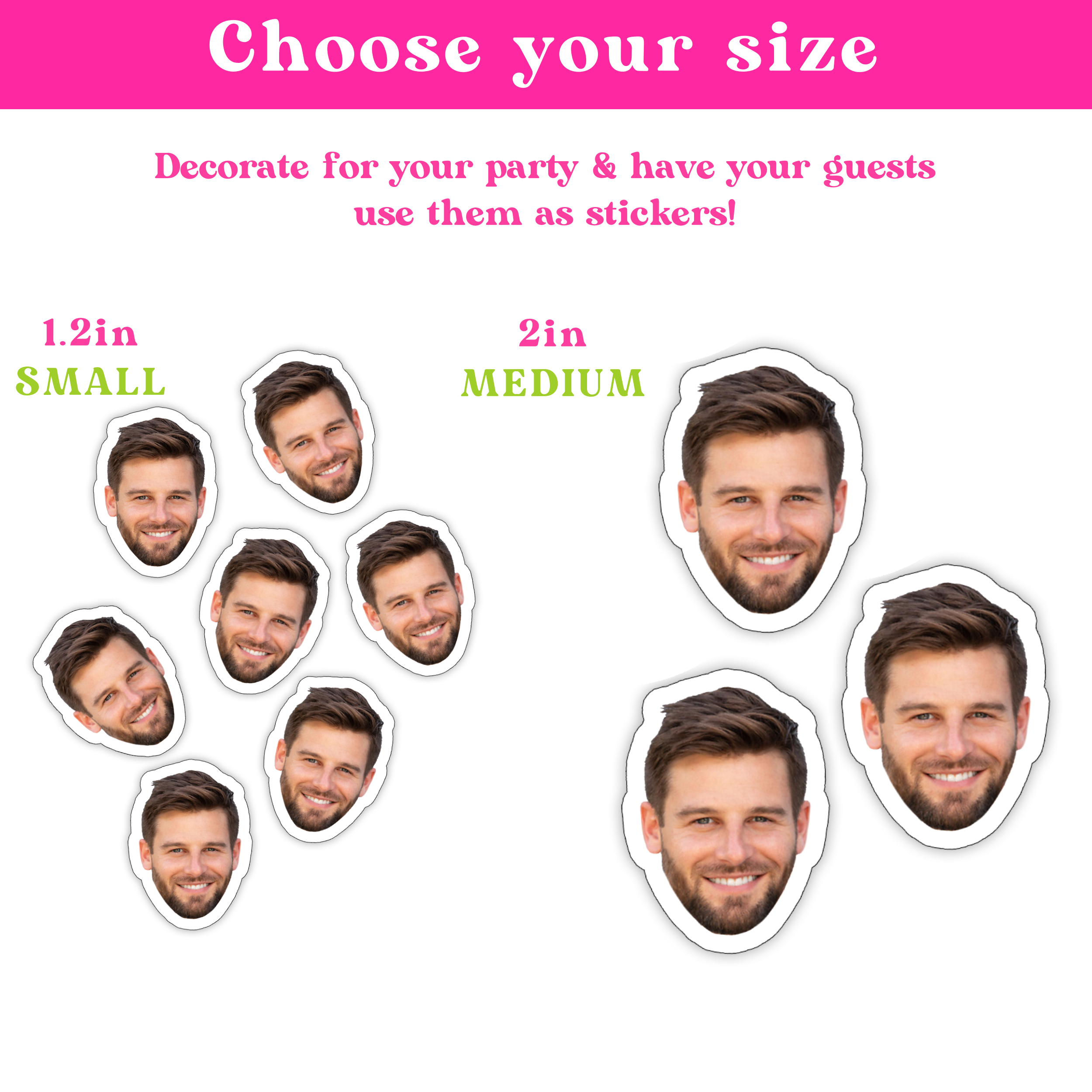 Custom Face Confetti Stickers